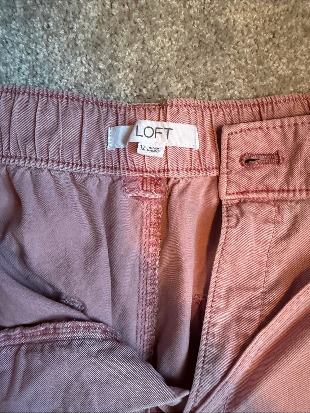 LOFT High Waist Drawstring Palazzo Pants in Dusty Pink - Picture 5 of 7